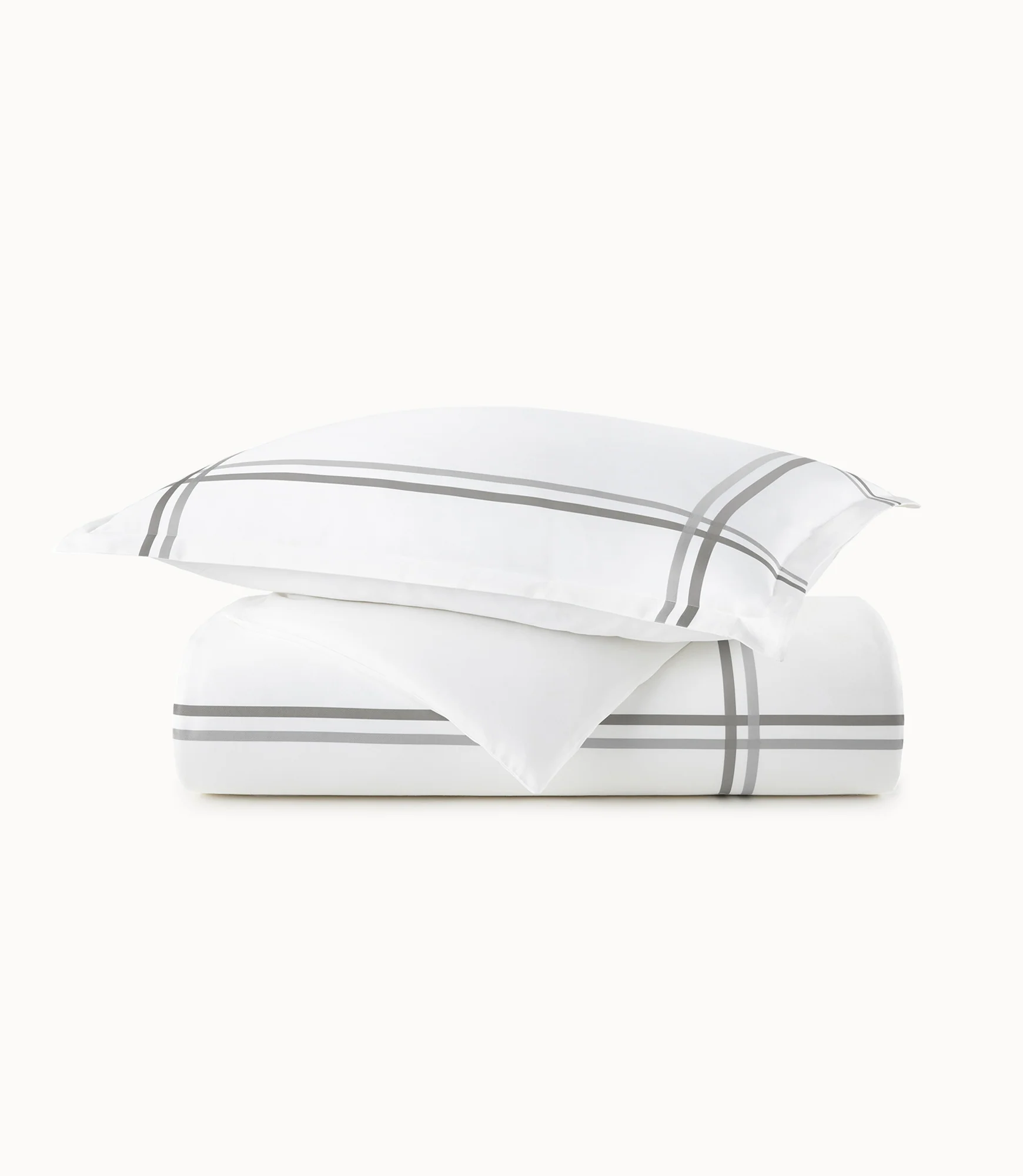 Duo Striped Sateen Duvet Cover - Image 7