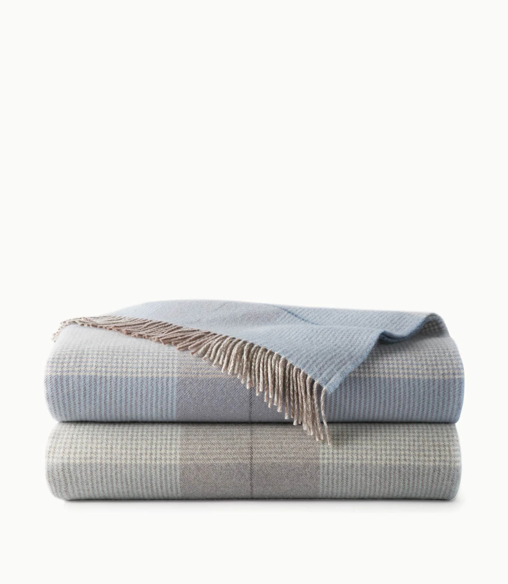 York Merino Wool Plaid Throw Blanket - Image 3